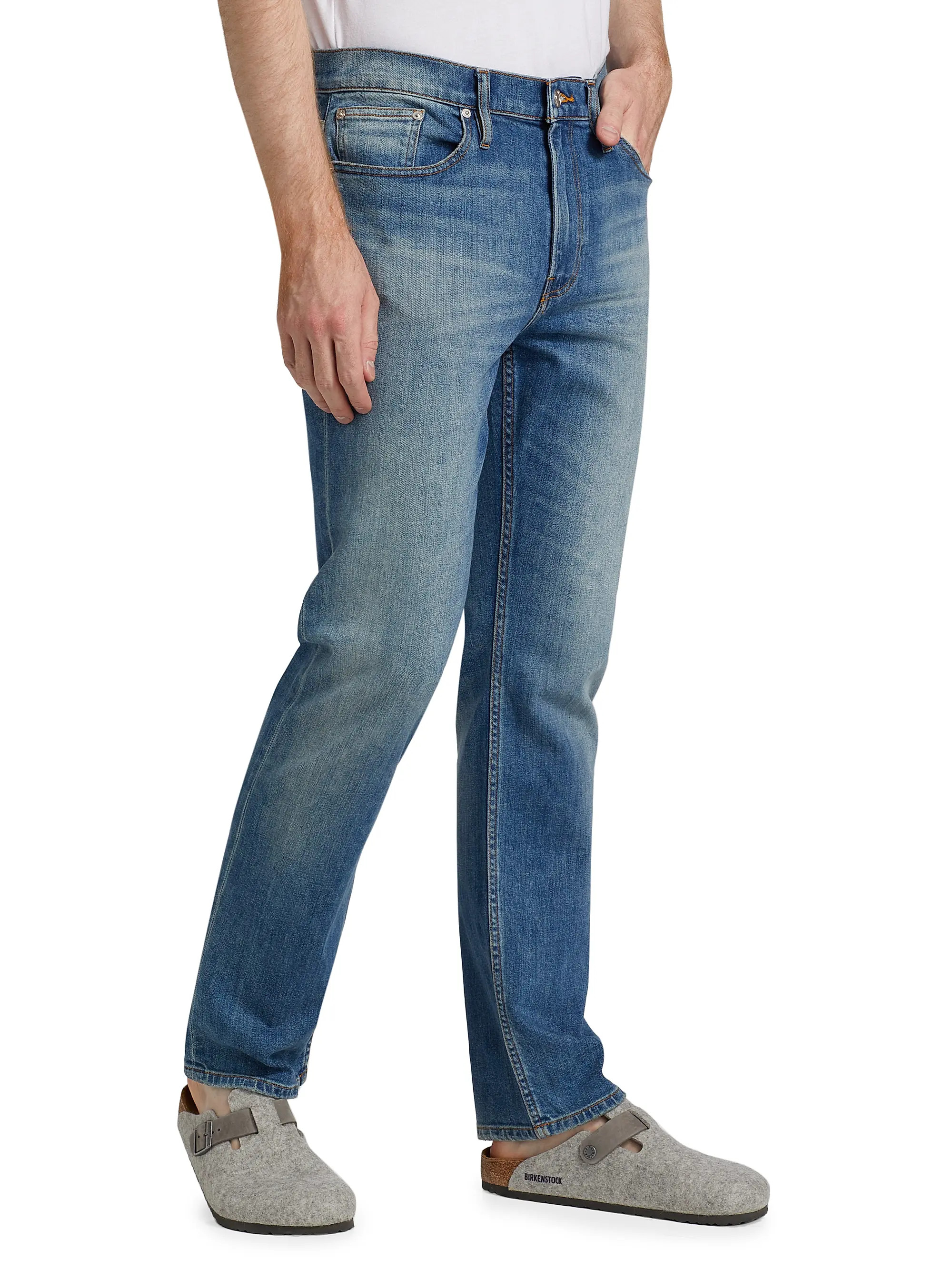 Modern Straight-Leg Washed Jeans | Saks Fifth Avenue