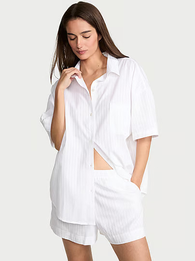 Modal-Cotton Striped Short Pajama Set, White/ivory, Xxl - Women's Sets - Victoria's Secret | Victoria's Secret (US / CA )