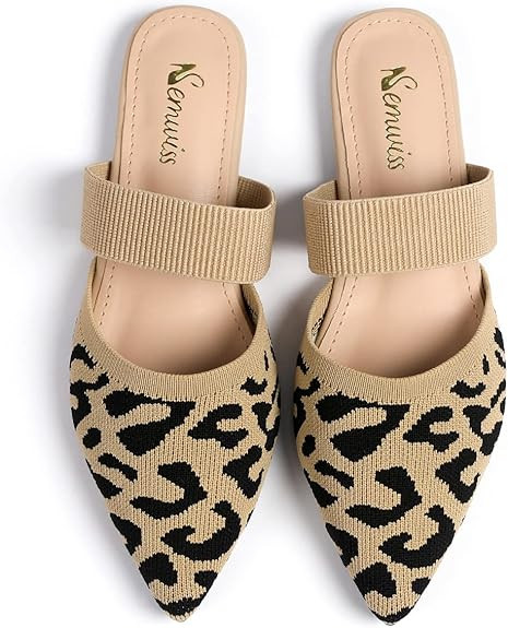 Semwiss Pointed Toe Mules for Women Flats,Backless Mule Sandals Comfortable Slip On Slides Loafer... | Amazon (US)