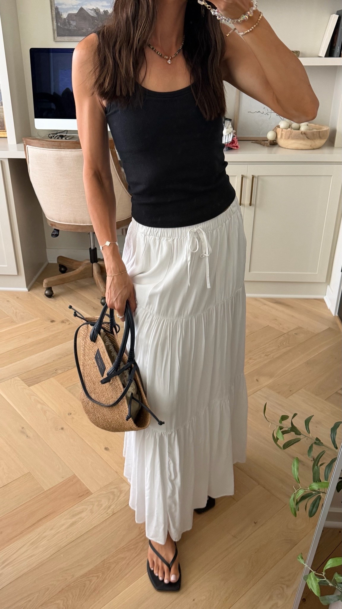 OOTD! 
Bra free tank: true to size, size up if between sizes 
White tiered skirt: true to size (S) 
Flip flops: tts, size up for half sizes

#LTKootd #LTKgrwm #LTKSeasonal