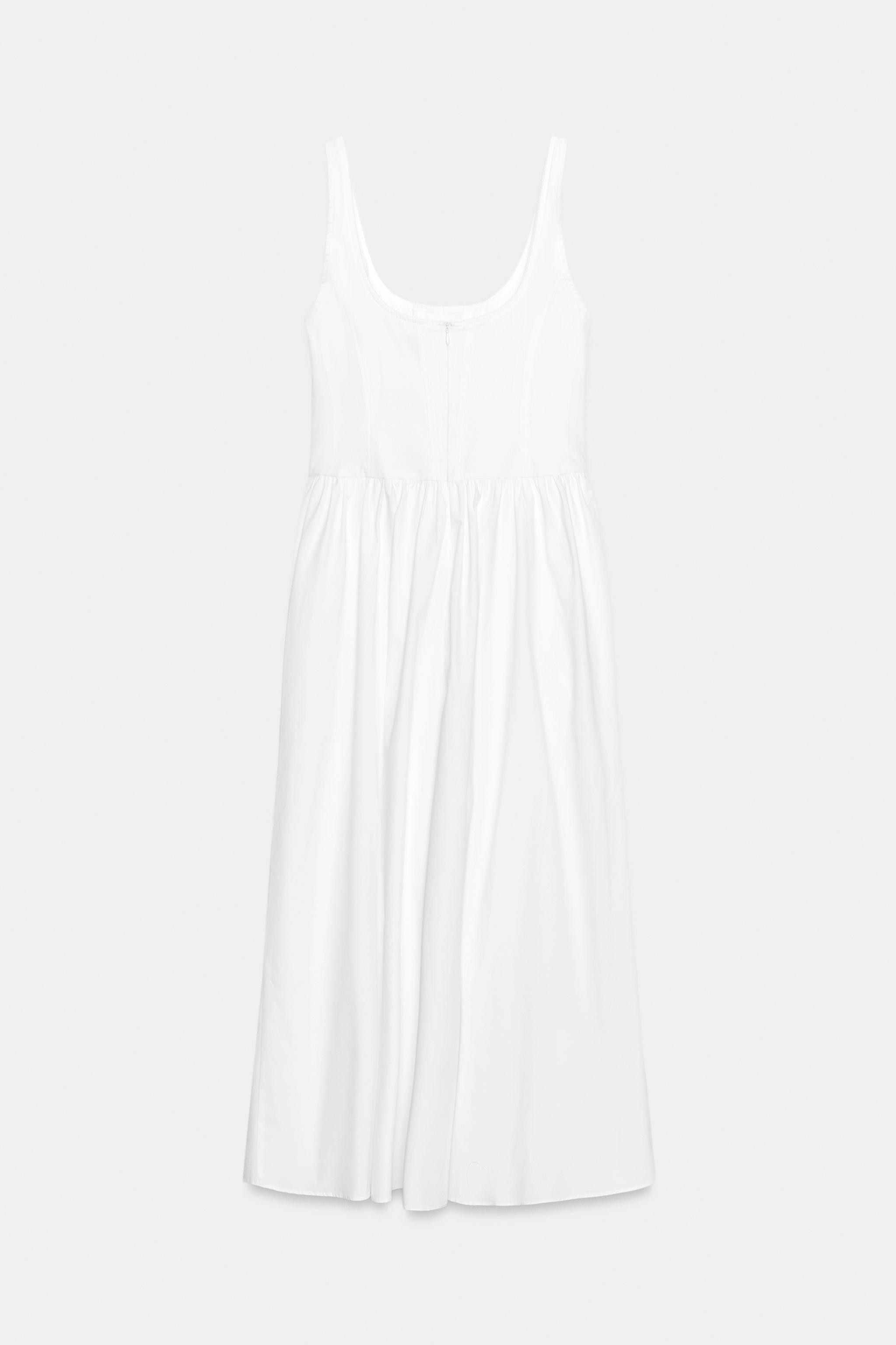 CORSETRY-INSPIRED POPLIN MIDI DRESS | Zara UK