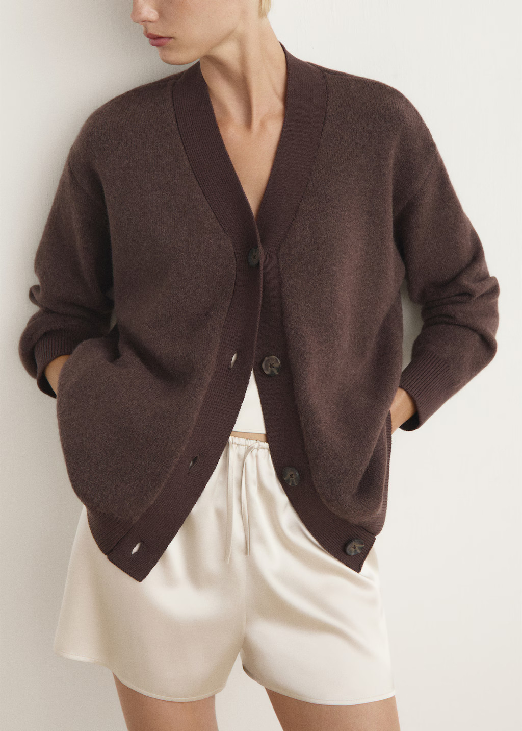 Knitted cardigan with contrasting detail | Mango (US/MX/AU)