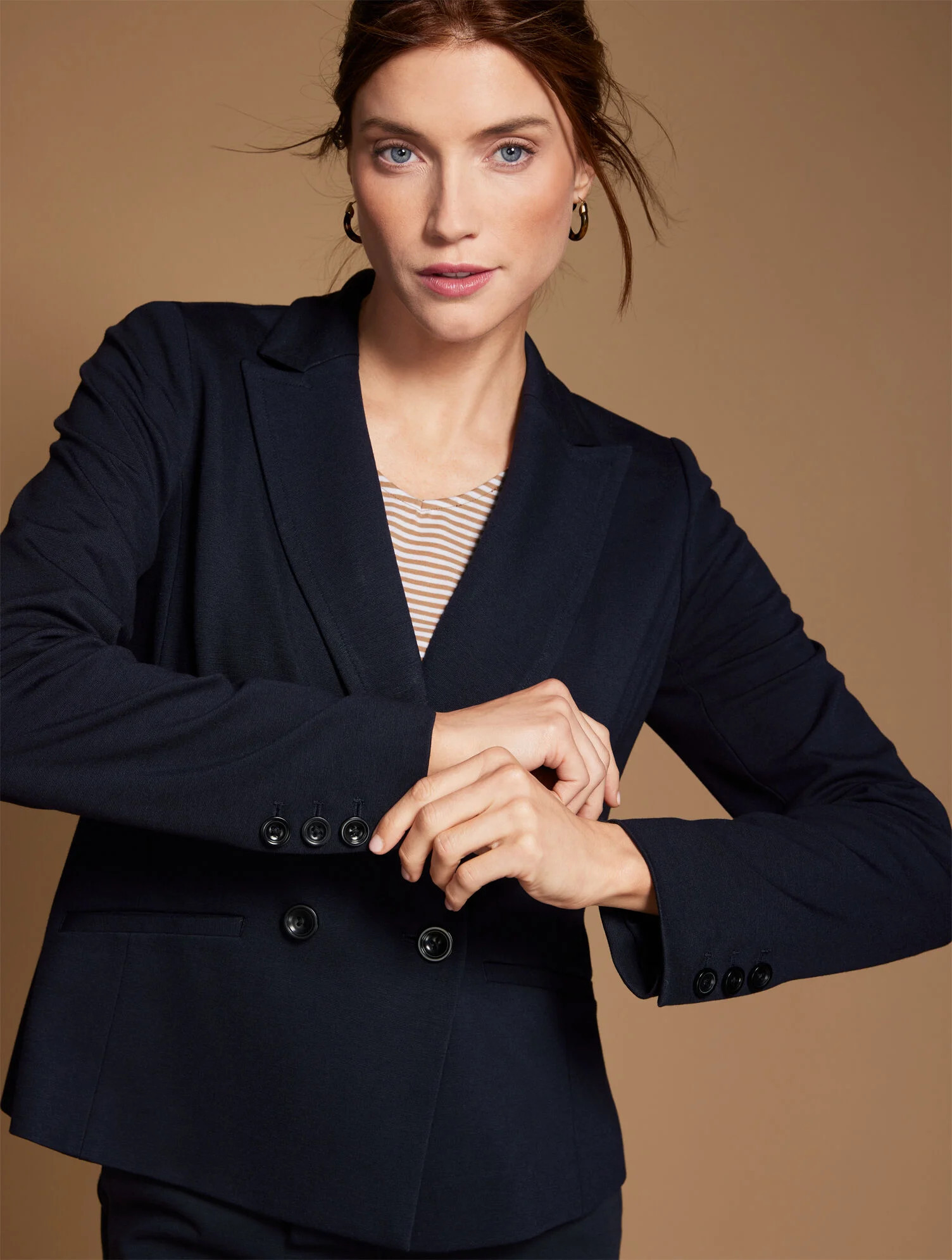 Luxe Italian Knit Double Breasted Blazer | Talbots