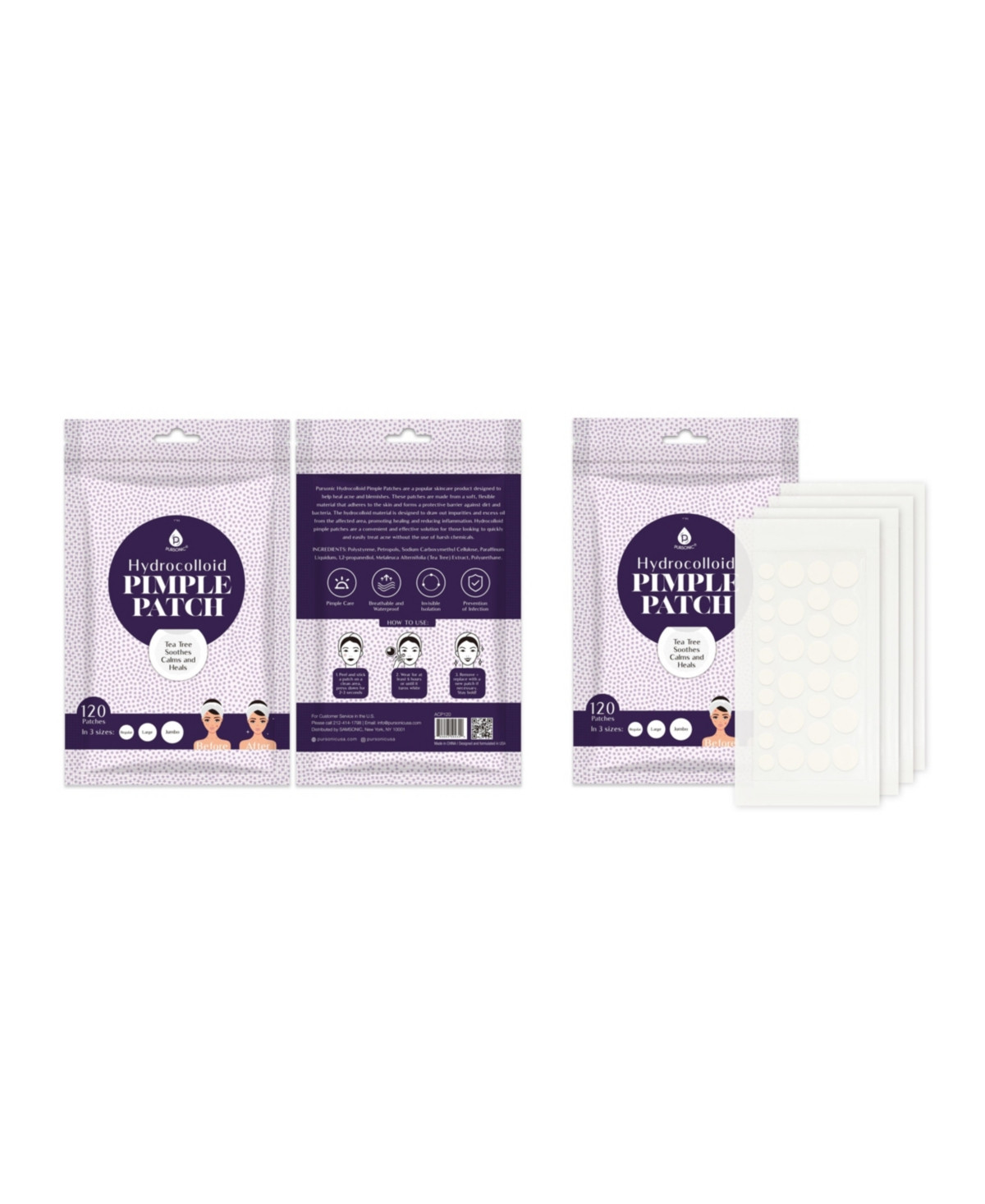 Hydrocolloid Pimple Patch, 120-Count, Multi Size Acne Solution - Purple | Macy's