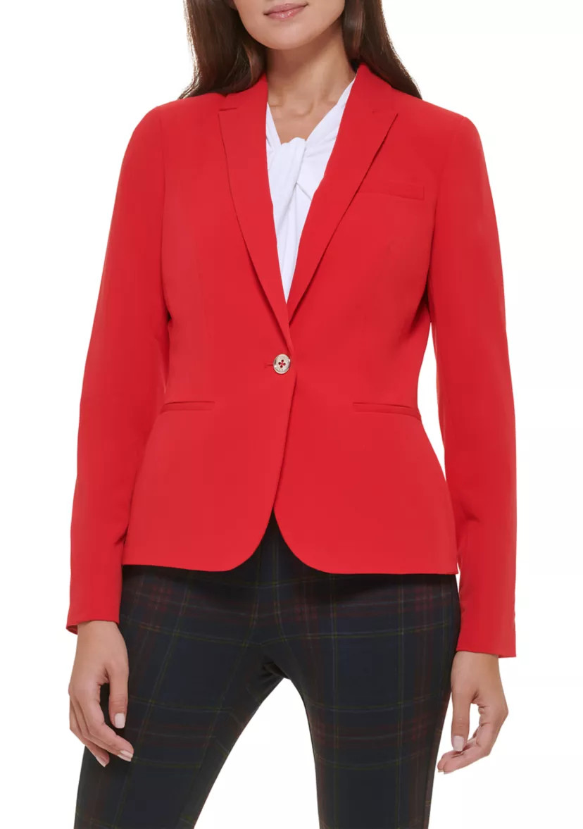 Women's One Button Twill Jacket | Belk