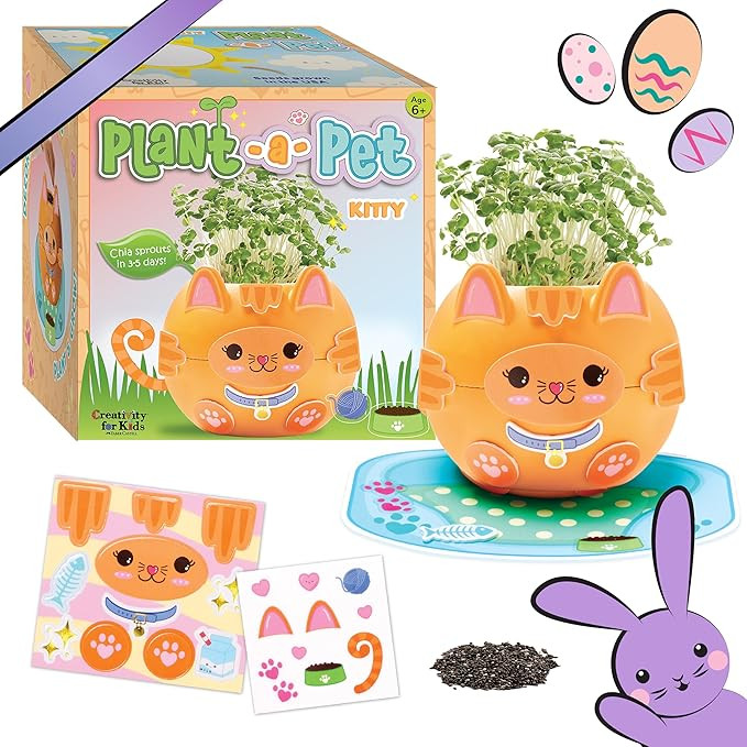 Creativity for Kids Plant-A-Pet: Kitty - Arts and Crafts for Kids, Mini Gifts for Girls and Easte... | Amazon (US)