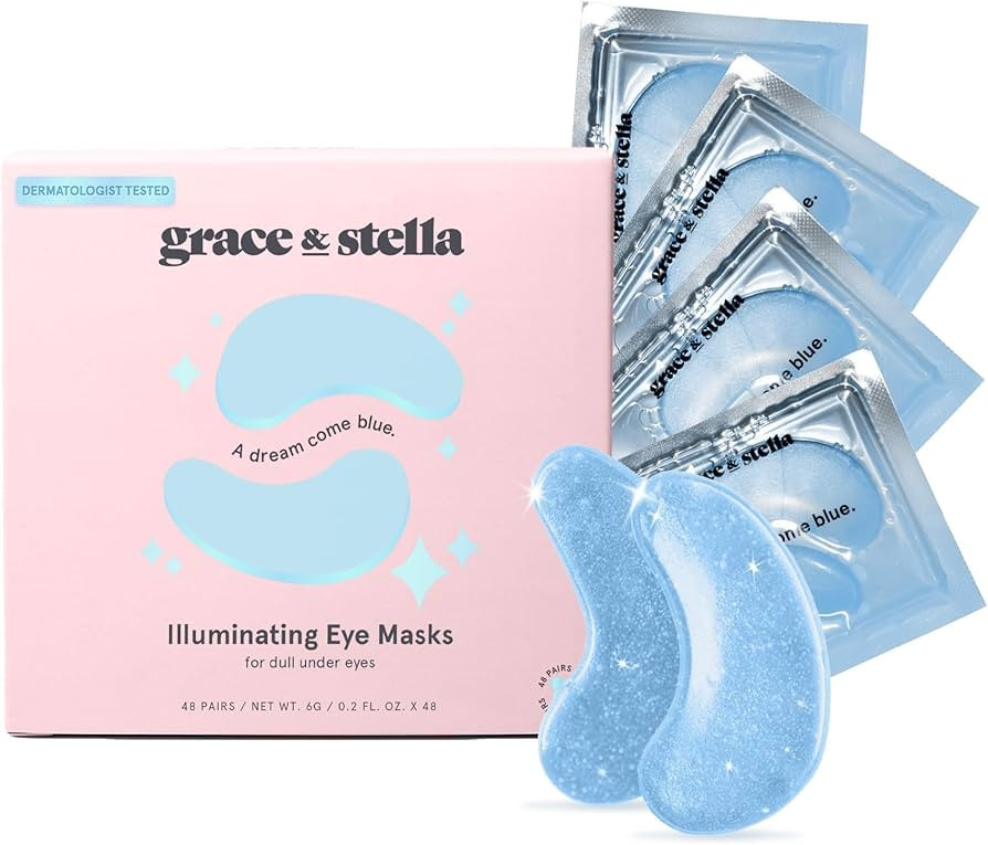 grace & stella Award Winning Under Eye Mask (Blue, 48 Pairs) Reduce Dark Circles, Puffy Eyes, Und... | Amazon (US)