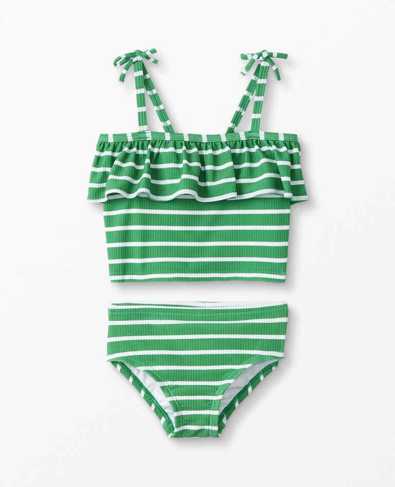 Recycled Stripe Ruffle Two Piece Set | Hanna Andersson
