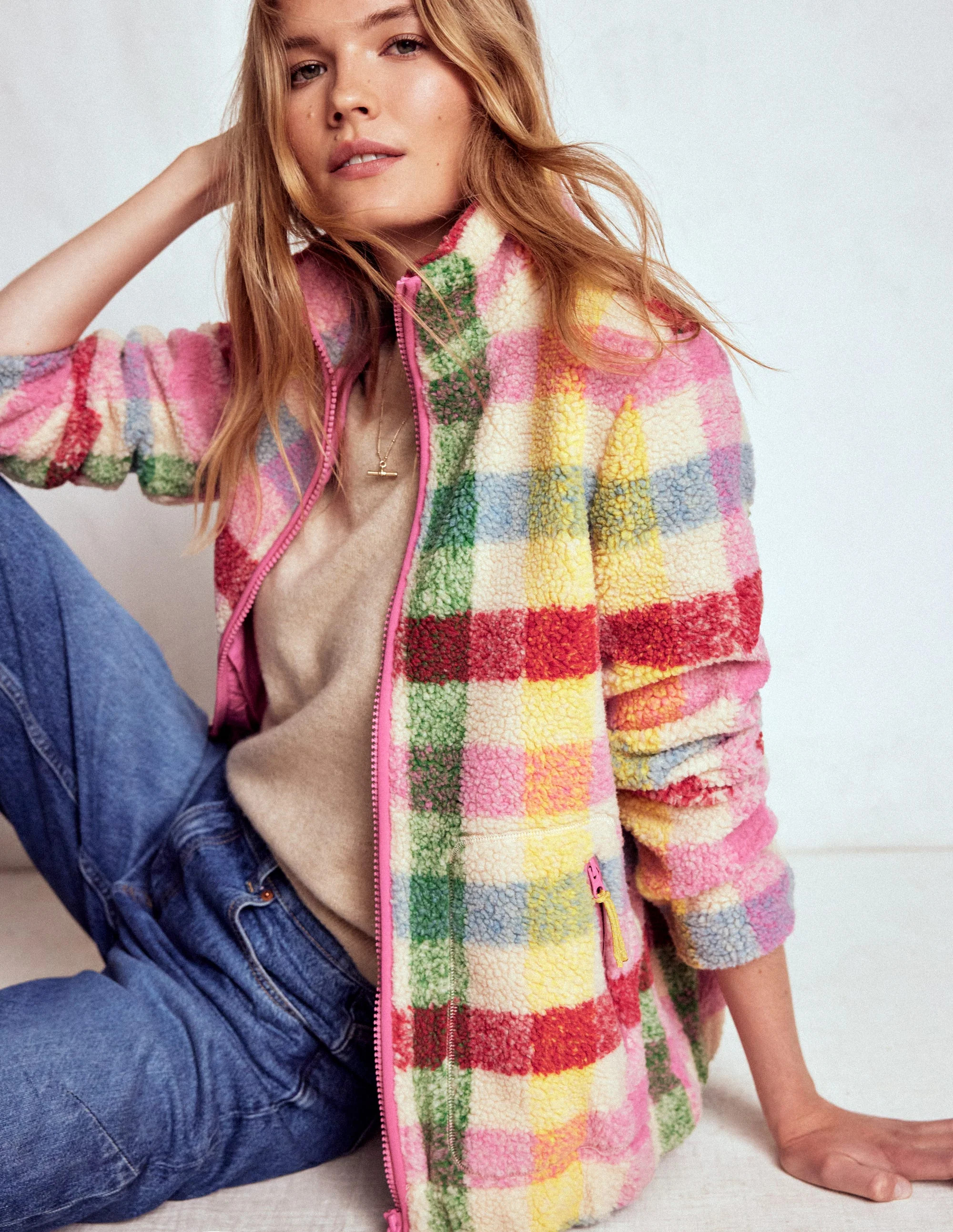 Westminster Borg Jacket-Multi, Check | Boden (US)