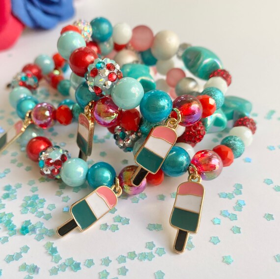 New  Patriotic POP Beaded Bracelet. | Etsy | Etsy (US)