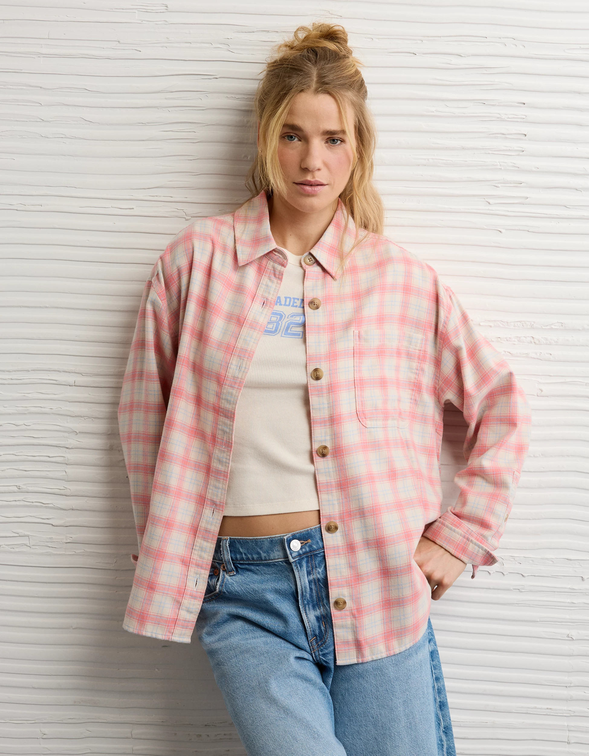 AE Plaid Button-Down Shirt | American Eagle Outfitters (US & CA)