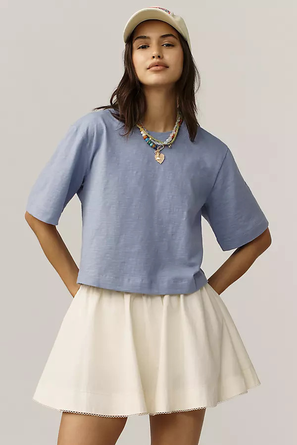 The Corey Short-Sleeve Boxy Tee by Maeve | Anthropologie (US)