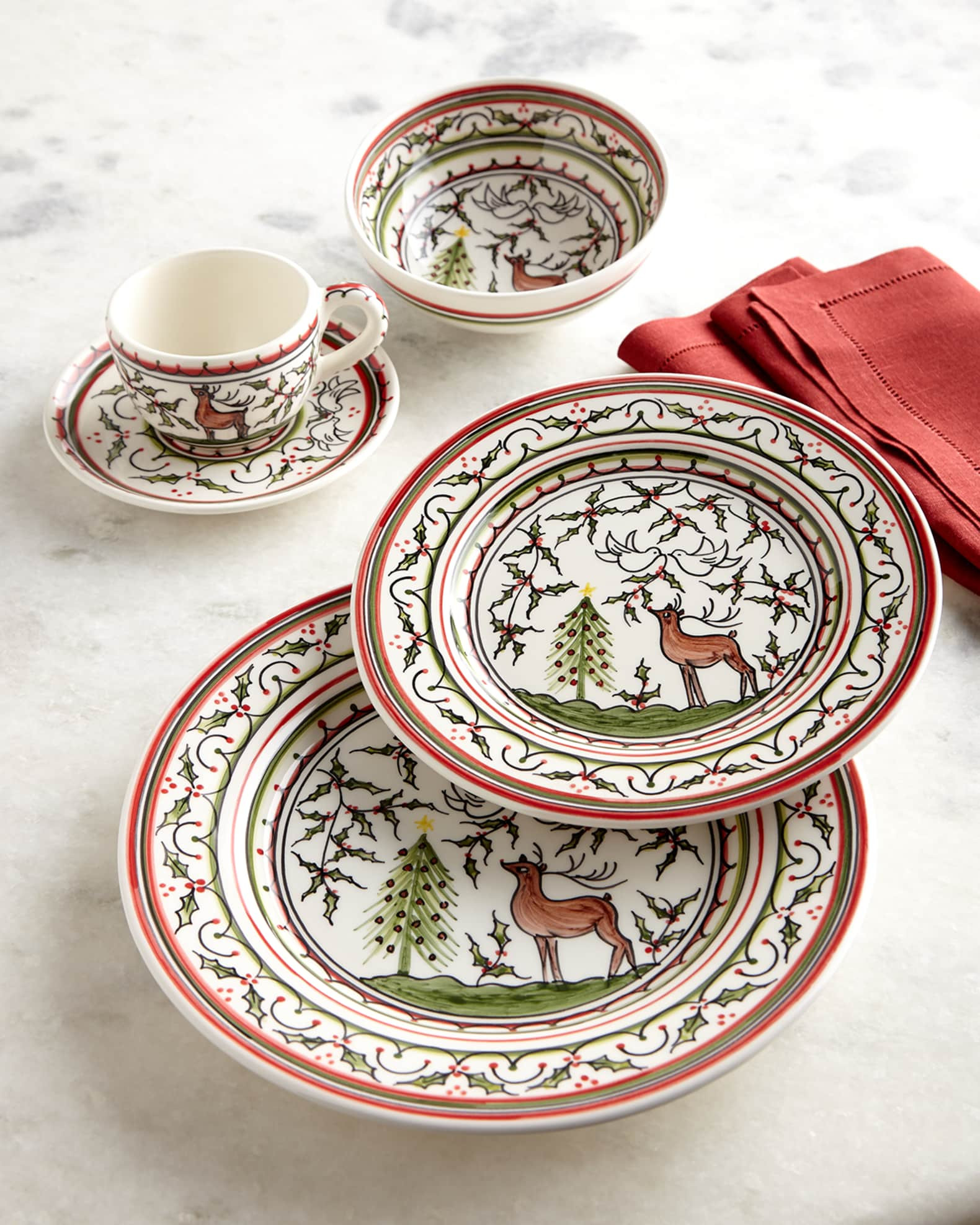 Christmas Pavoes Dinner Plates | Neiman Marcus