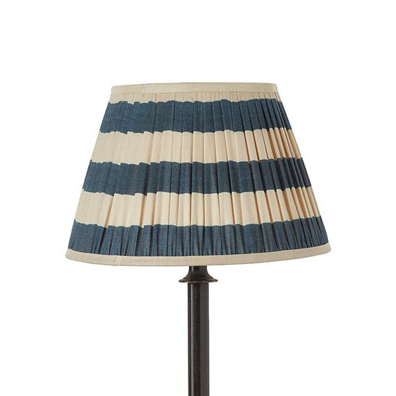 Warna Silk Pleated Lampshade - Dark Blue | OKA Direct (UK)