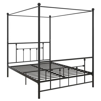 Lopez Canopy Bed Rosalind Wheeler Color: Black, Size: Queen | Wayfair North America