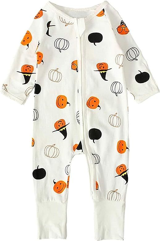 Baby Boys Girls Thanksgiving One-Piece Turkey Long Sleeve Jumpsuit Dress Christmas Halloween Outf... | Amazon (US)