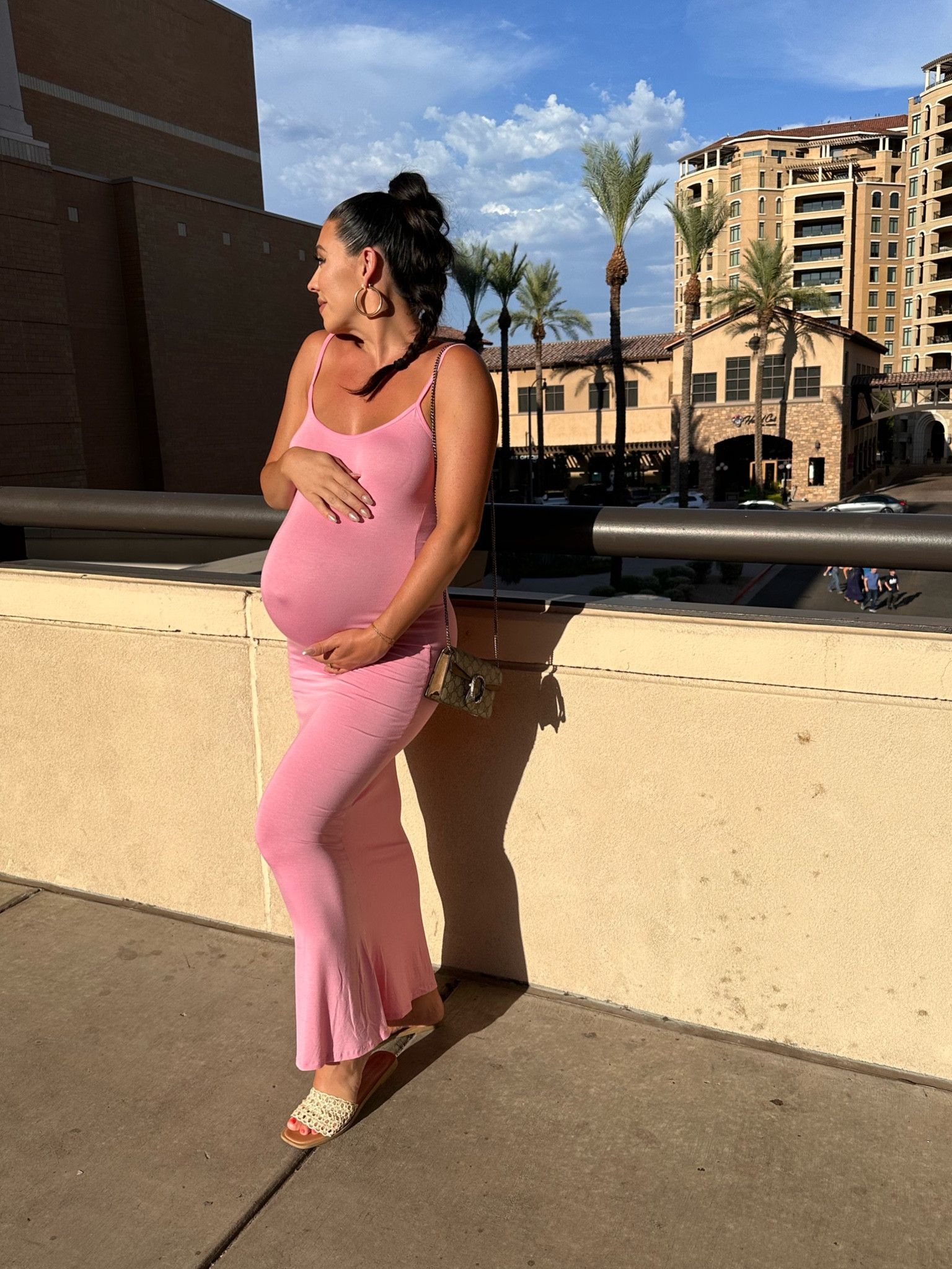 open lace back dress Blush Pink Maxi Maternity Dress for Baby Shower, Blush Maternity Dress for Pictures M / Blush Pink main image 1