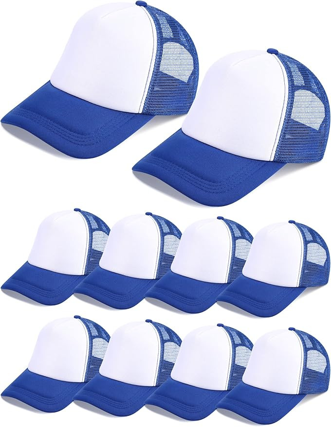 10 Pcs Sublimation Blank Trucker Hats Bulk Mesh Baseball Cap Polyester Mesh Trucker Hat for Men a... | Amazon (US)