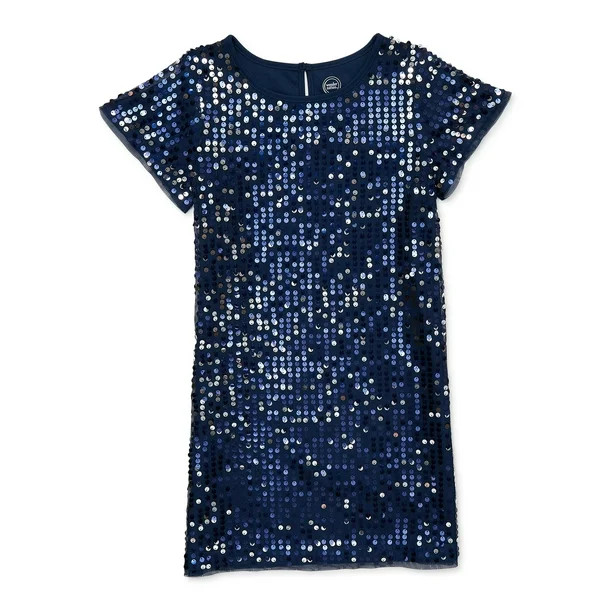 Wonder Nation Girls Sequin Shift Dress, Sizes 4-18 & Plus - Walmart.com | Walmart (US)