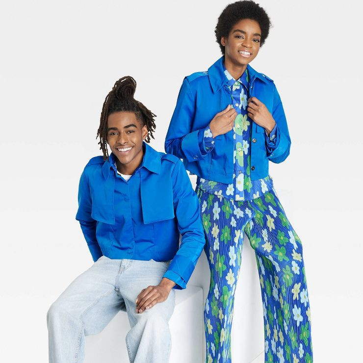 Black History Month Adult Cropped Shacket - Blue | Target