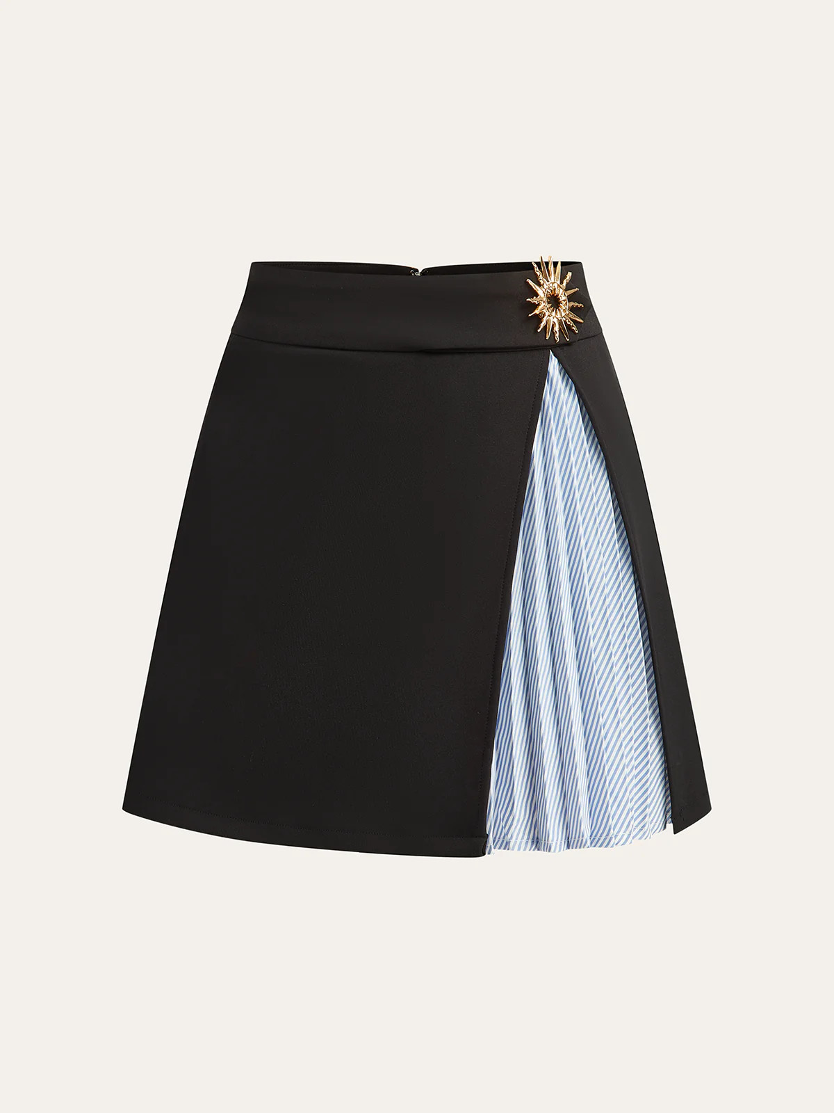 Asymmetric Striped-Panel Mini Skirt | Commense