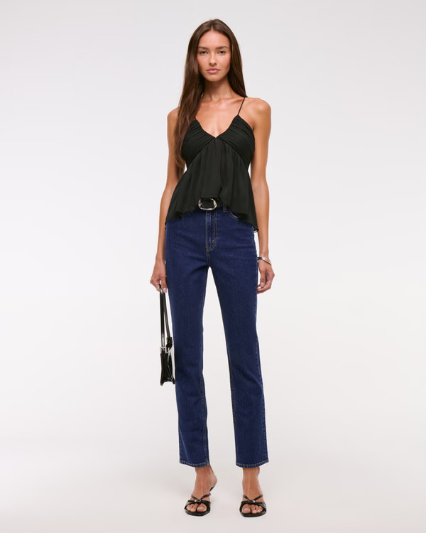 Women's Ultra High Rise Ankle Straight Jean | Women's Bottoms | Abercrombie.com | Abercrombie & Fitch (US)