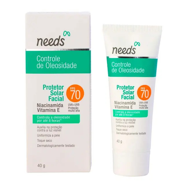 Protetor Solar Facial Needs Controle de Oleosidade Sem Cor FPS 70 40g | DrogaRaia (BR)
