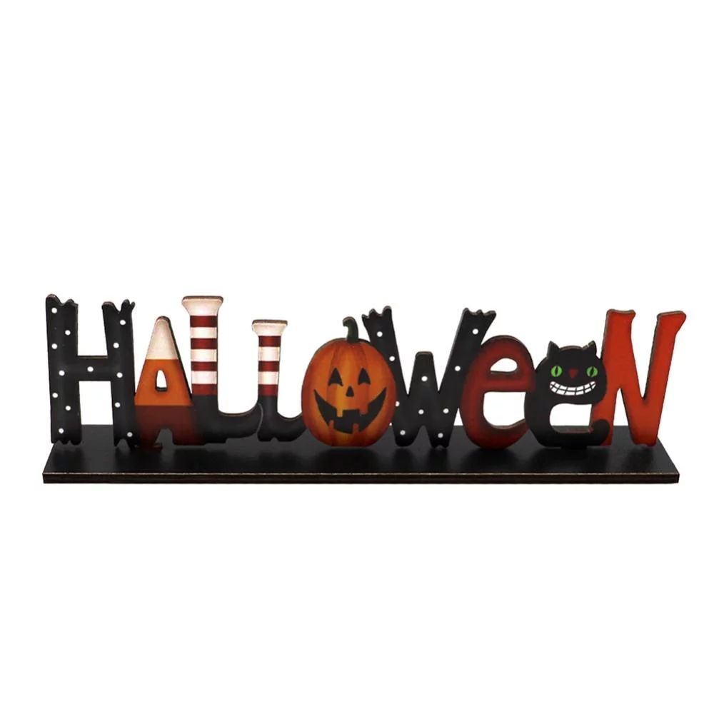 Halloween Wooden Pendant Halloween Pumpkin Skull Spider Bat Party Scene Decoration Halloween Deco... | Walmart (US)