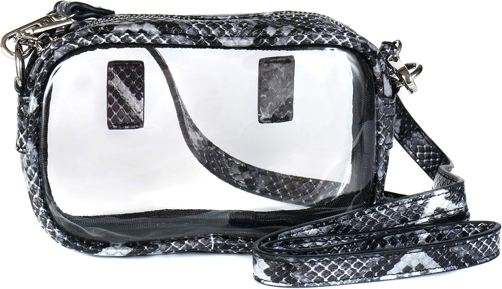 Clarity Handbags Clear Stadium Approved Purse - Fallon - Transparent Vinyl Crossbody or Belt Bag ... | Amazon (US)