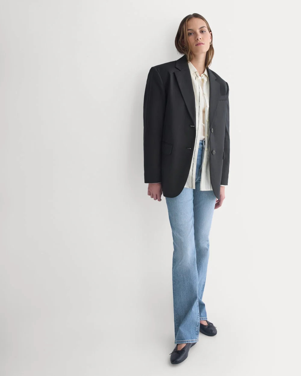 Tailored Drape Blazer | Black | Everlane