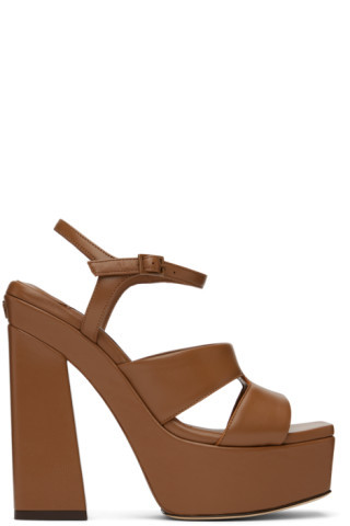 Jimmy Choo - Brown Ellison/PF 140 Heeled Sandals | SSENSE