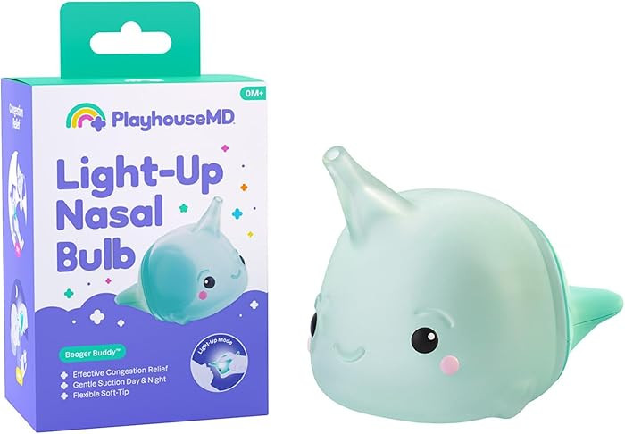 Booger Buddy Nasal Bulb, Narwhal - with LED Light for Babies & Toddlers – BPA-Free Snot Remover... | Amazon (US)