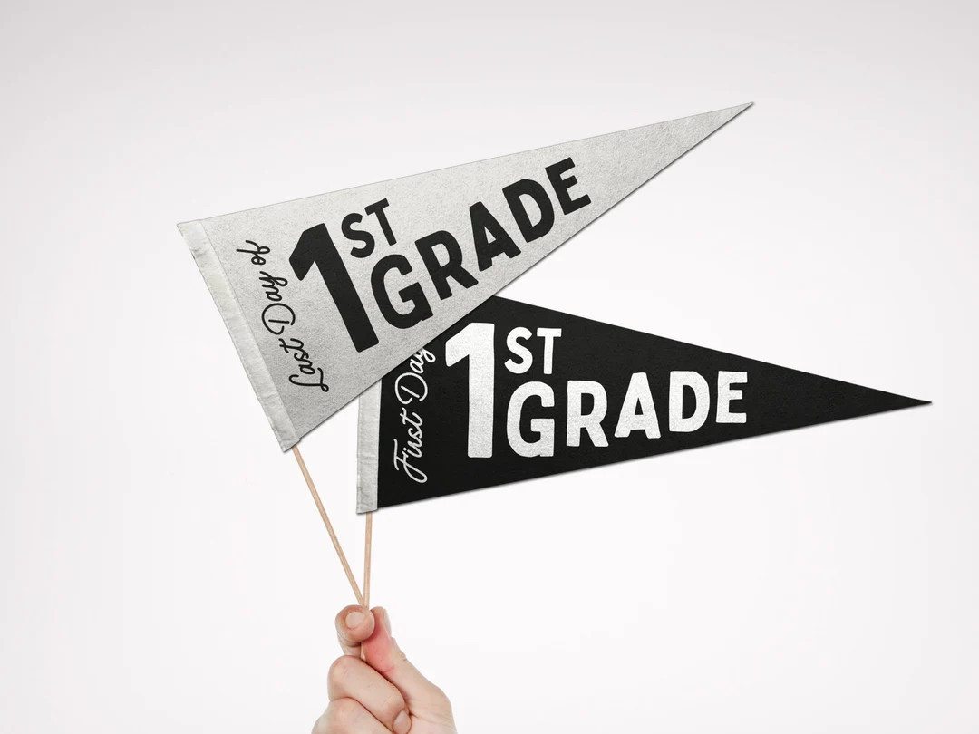First Day of School Signs | First Day Last Day of School Pennant Flag Set | School Pennant Flag |... | Etsy (US)