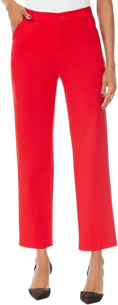 Women's Straight Leg Dress Work Ankle Pants Business Office Casual Slacks with Pockets | Amazon (US)