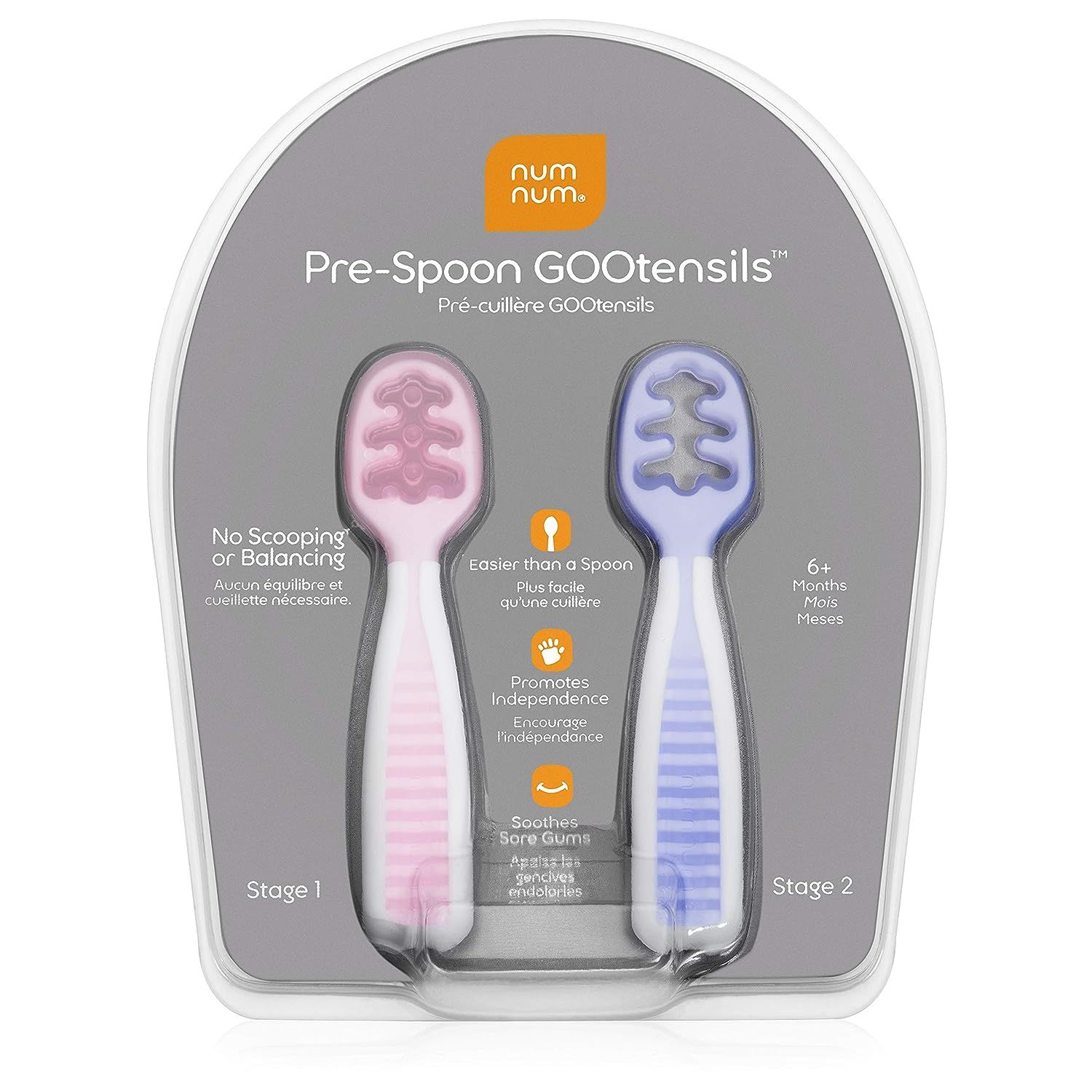 NumNum Pre-Spoon GOOtensils | Baby Spoon Set (Stage One + Stage Two) | BPA Free Silicone Self Fee... | Amazon (US)