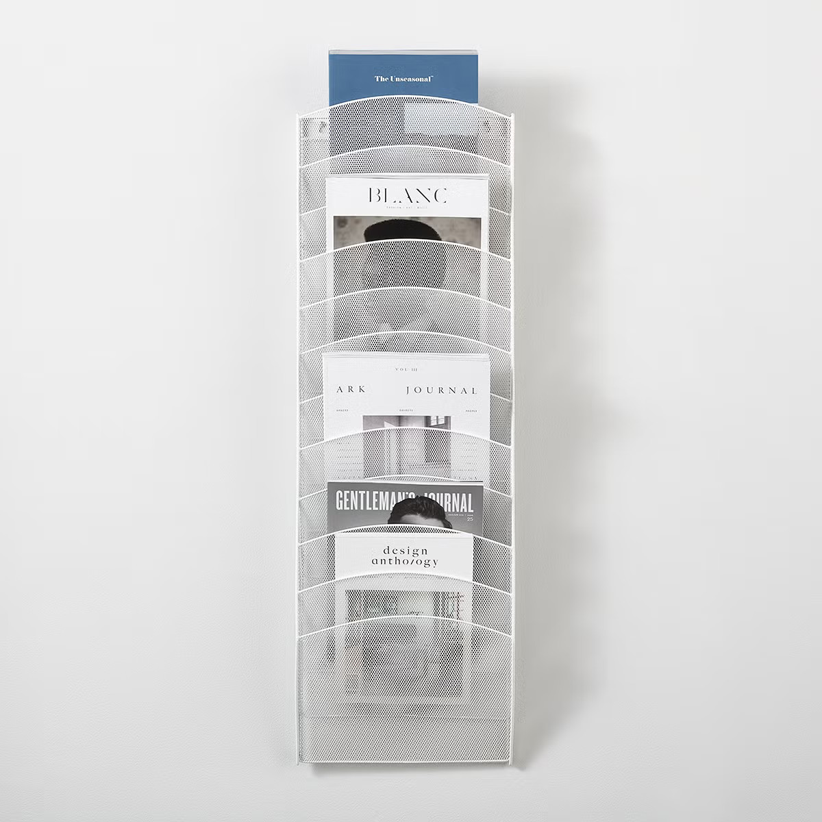 12-Pocket Mesh Wall Rack White | The Container Store