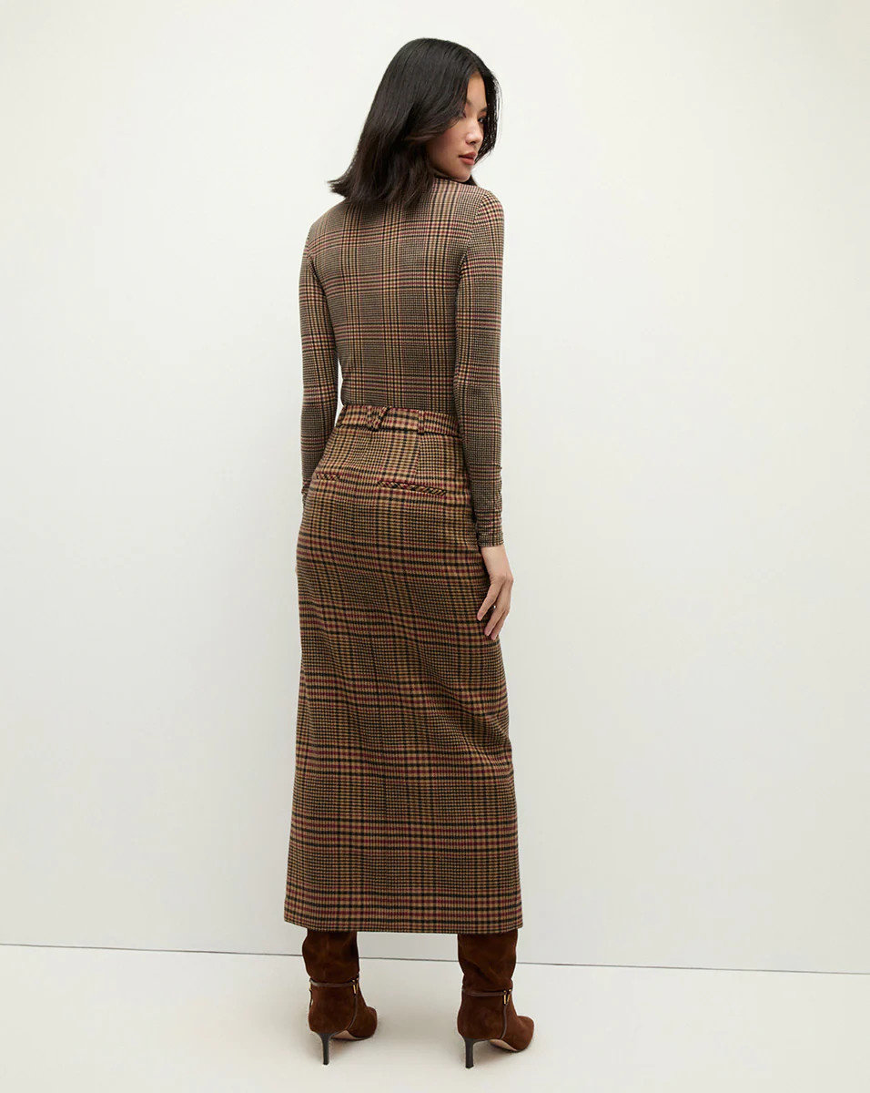Nate Plaid Turtleneck in Camel/Black | Veronica Beard | Veronica Beard