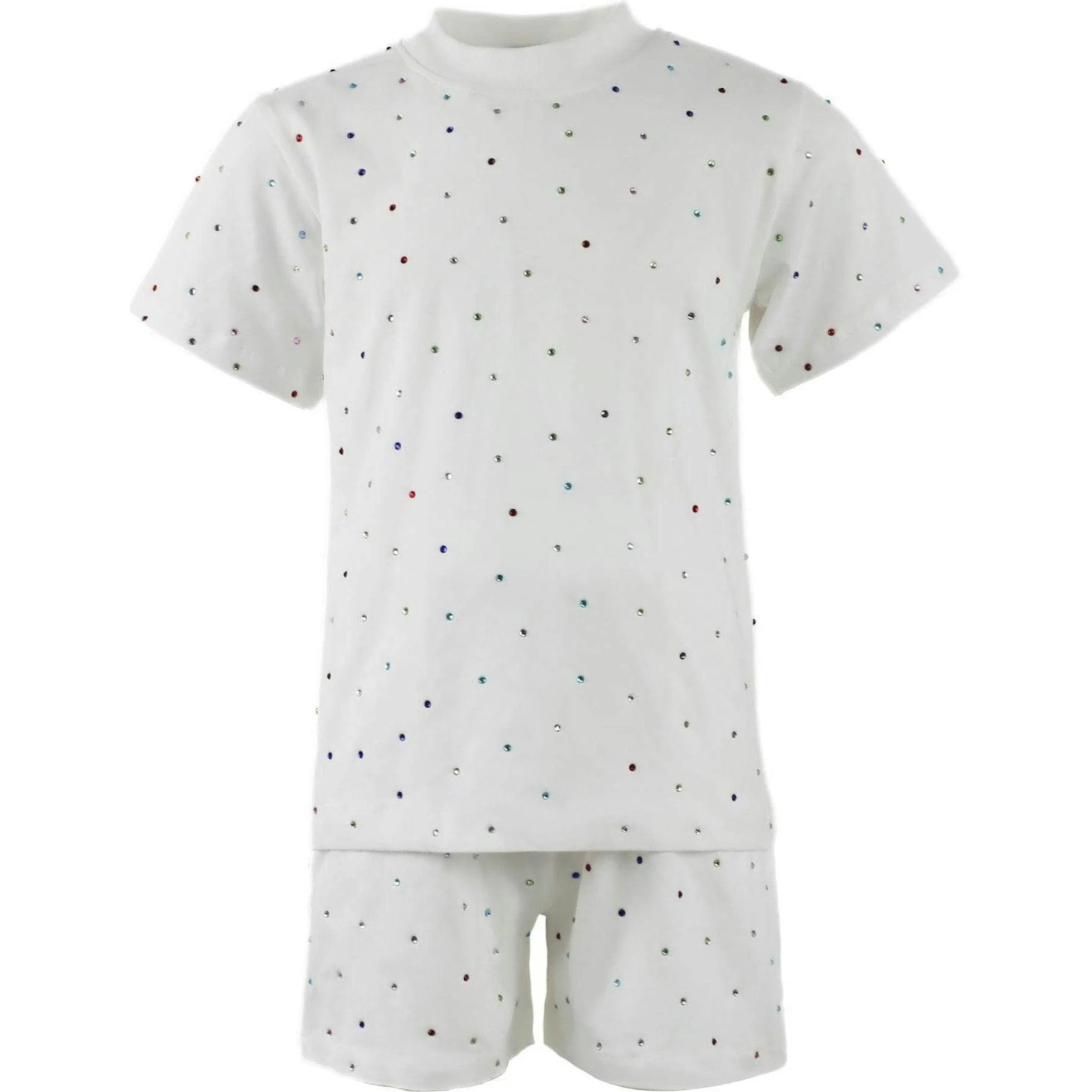 Lola + The Boys Rainbow Gem Short Set Pink | White | 2y | Cotton/Fabric/Blend | Toddler | Kids | Maisonette | Maisonette