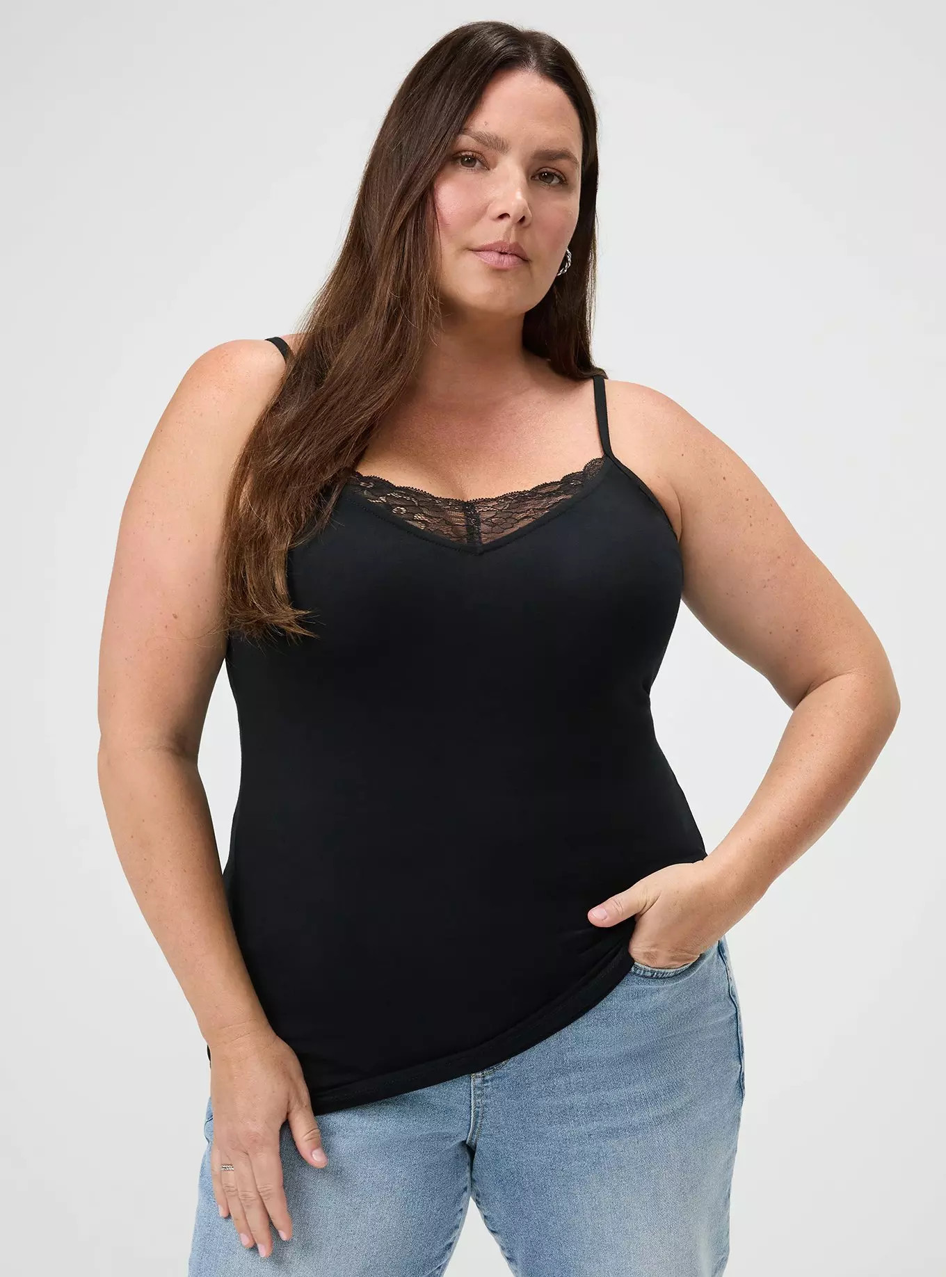 Foxy Lace Trim V-Neck Cami | Torrid (US & Canada)