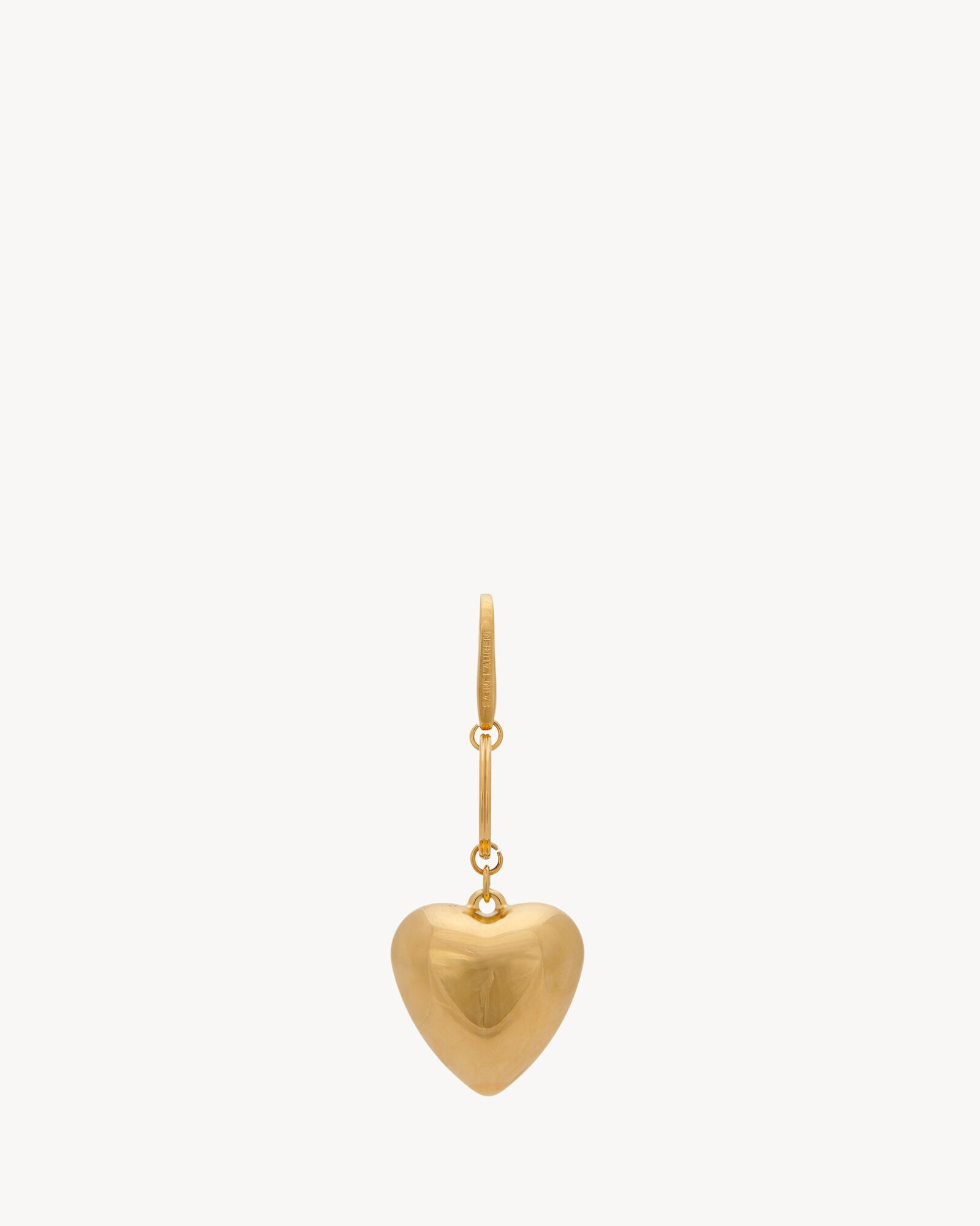 KEY RING ADORNED WITH A HEART CHARM IN GOLD-tone metal. | Saint Laurent Inc. (Global)