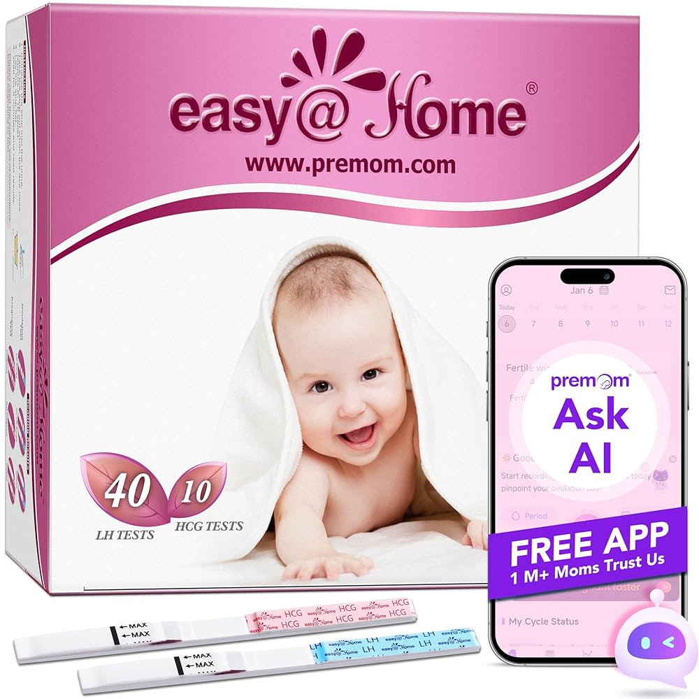 Easy@Home Ovulation Test Strips Powered by Premom Ovulation Predictor APP, FSA Eligible, 40 Ovula... | Amazon (US)
