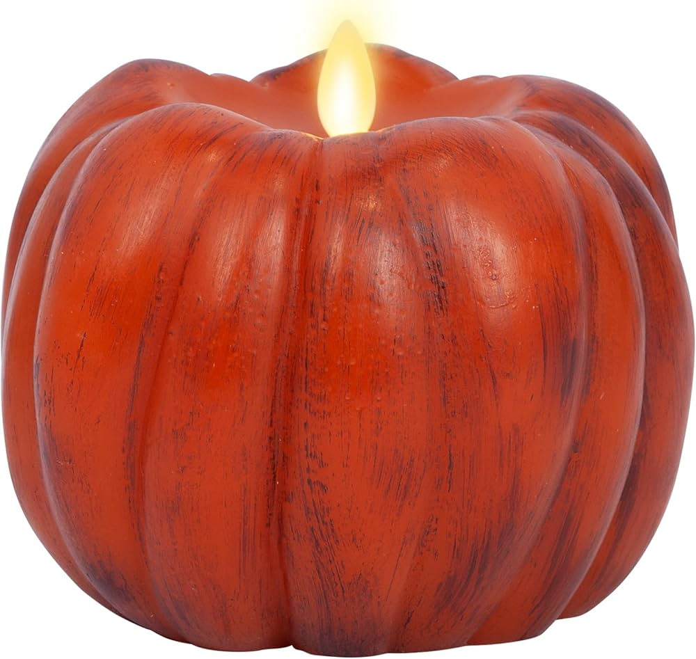 Luminara Pumpkin Figural Flameless Flickering LED Candle, Smooth Real Unscented Wax, Time Funcati... | Amazon (US)