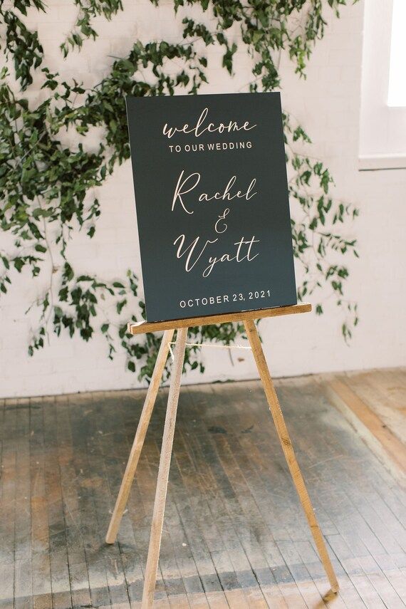 Black Acrylic Welcome Sign  Wedding Welcome Sign  Custom | Etsy | Etsy (US)