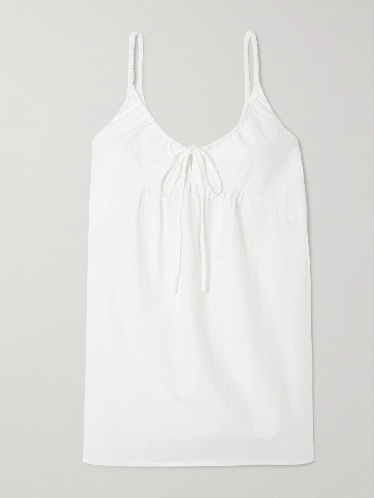 Deiji Studios - Double V Tie-detailed Organic Cotton-poplin Mini Dress - White - xx small | NET-A-PORTER APAC