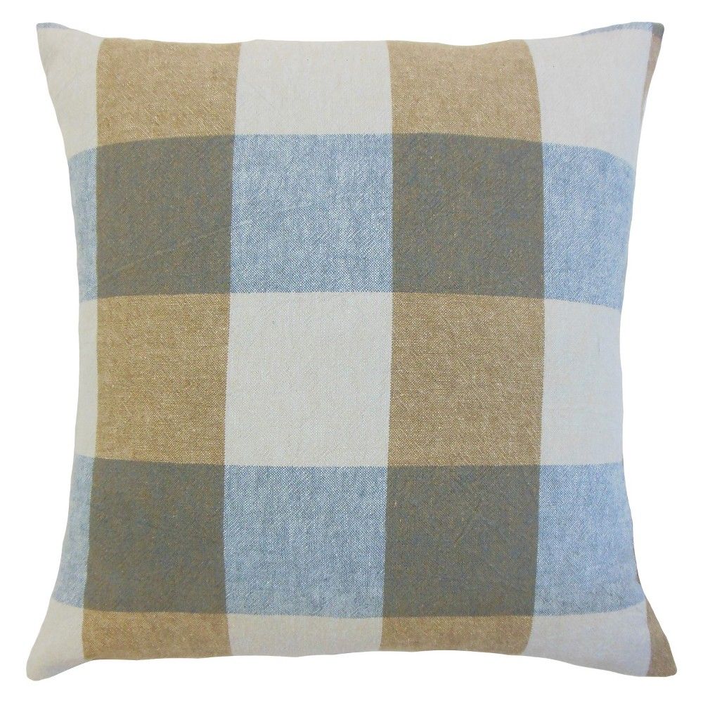 Buffalo Check Throw Pillow Indigo (18""x18"") - The Pillow Collection, Adult Unisex, Size: 18"" x 18"", Blue | Target