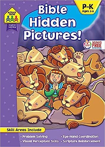 School Zone - Bible Hidden Pictures! Workbook - Ages 4 to 6, Preschool to Kindergarten, Christian... | Amazon (US)