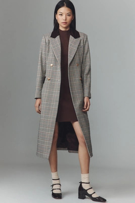 Avec Les Filles Double-Breasted Plaid Tailored Coat | Anthropologie (US)