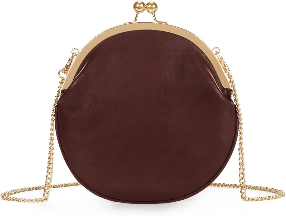 JQWSVE Kisslock Purse for Women Small Clutch Purses Kiss Lock Crossbody Bag | Amazon (US)