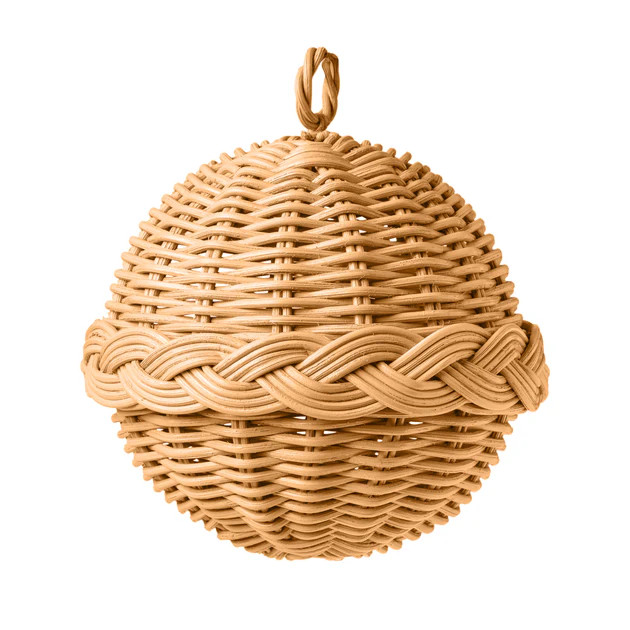 Braided Rattan Ornament Natural - Set of 2 | Cailini Coastal