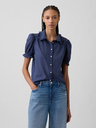 Relaxed Voile Puff Sleeve Top | Gap Factory